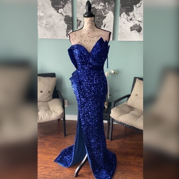 Portia and Scarlett Dresses & Skirts - Portia & Scarlett sparkly blue evening gown or formal dress